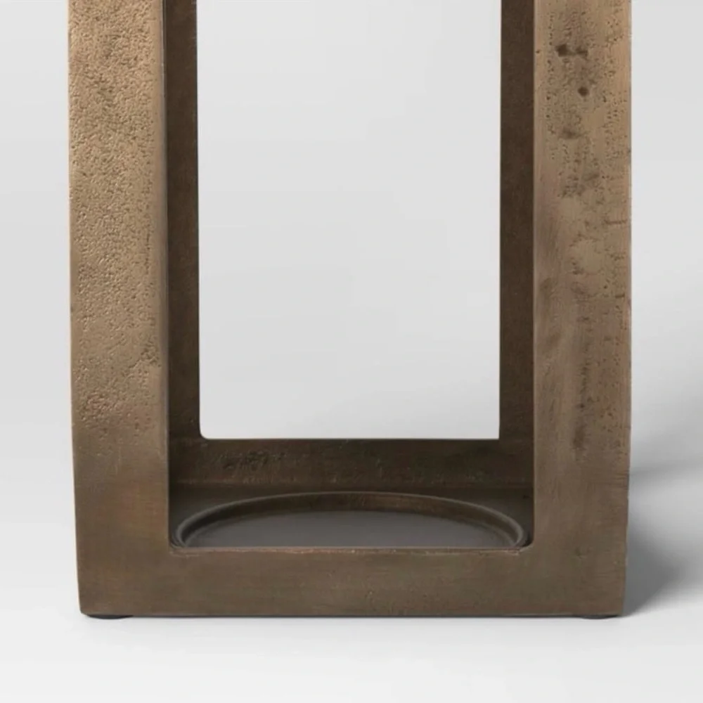 Threshold Studio McGee NWT Pillar Cast Iron Aluminum 29” Lantern Candle LARGE